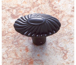 JVJ 69520 Oil Rubbed Bronze Finish Oval Knob 1 9/16", Composition Zamac