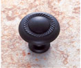 JVJ 70014 Matte Black Finish Rope Knob, Composition Zamac