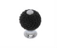 JVJ 70214 Polished Chrome Finish 28mm Black Chain Maille Knob, Composition Aluminum/Solid Brass