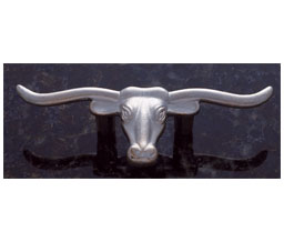 JVJ 07306 Old Silver Finish 1-1/2" C/C, 4 7/8" OA Steer Head Pull, Composition Zamac