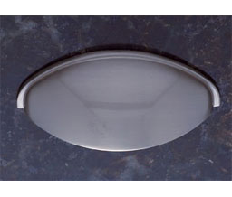 JVJ 86346 Satin Nickel Finish 2-1/2" C/C Smooth Cup Pull, Composition Zamac