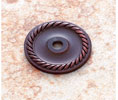 JVJ 86912 Old World Bronze Finish 1-1/2" Diameter English Rope Back Plate, Composition Solid Brass