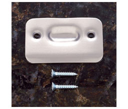 JVJ 90846 Satin Nickel Finish 1 3/16" X 2 1/4"Strike Plate w/Screws— Poly-Bagged, Composition Steel