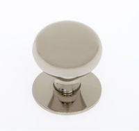 JVJ 34416 Polished Nickel Finish 1 1/4" Plymouth Knob W/ Back Plate, Composition Hollow Solid Brass