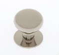 JVJ 34416 Polished Nickel Finish 1 1/4" Plymouth Knob W/ Back Plate, Composition Hollow Solid Brass