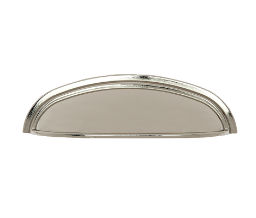 JVJ 85316 Polished Nickel Finish Heavy Zinc 4" C/C Cup Pull, Composition Zamac