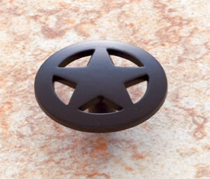 JVJ 06720 Oil Rubbed Bronze Finish 1 1/2" Medium Star Knob, Composition Zamac
