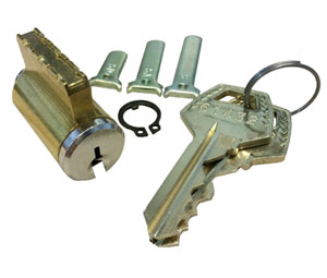 Kaba Ilco 15395CD-26D-KD Universal Key-In-Knob Replacement Cylinder with Corbin 89 Keyway - Satin Chrome