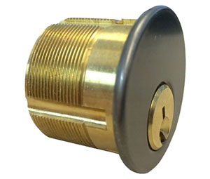 Kaba Ilco BH7165SC2-46-KA2 Bump Halt Mortise Cylinder with Schlage C Keyway - Duracolor Brown Aluminum