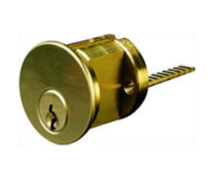 Kaba Ilco 7075SE10-03-KA2 5 Pin Rim Cylinder with Schlage E Keyway - Polished Brass