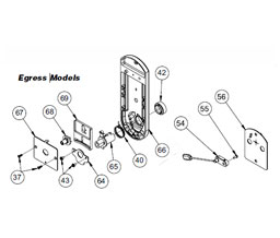 KABA 7529726D01 E-Plex 5000Series - Inside Housing Assembly, Complete - Satin Chrome