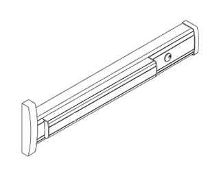 Kawneer KW133620CD-17 1686 Cylinder Dogging Concealed Exit Device for 3'0" Door - Clear Aluminum