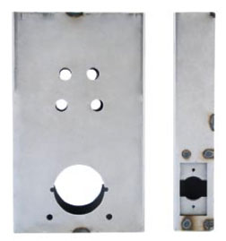Keedex K-BXSIM-EE Weldable Gate Box for Kaba Ilco 1000EE, Cylindrical, 2 3/4" Backset, 14 Gauge Steel, 1 ea