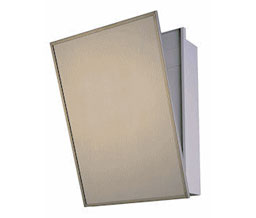 Ketcham 174-HC Accessible Recessed Mounted Stainless Steel Framed Medicine Cabinet w/ Tilting Mirror - 18" x 24"