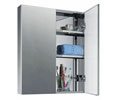 Ketcham DD-1926 Surface Mounted Polished Stainless Steel Dual Door Medicine Cabinet w/Polished Edge Mirror 