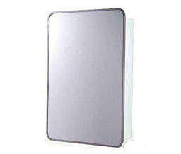 Ketcham 105RSWT- HC Left Swing Surface Mounted Round Corner Stainless Steel Frame Medicine Cabinet - 16" x 28"