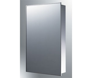 Ketcham 175-SS-SM Deluxe Series Surface Mounted Stainless Steel Framed Medicine Cabinet - 16" x 26"