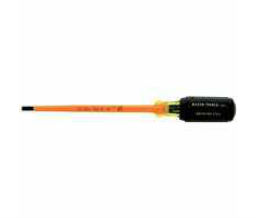Klein Tools 409-601-4-INS Slotted Insulated Cushion-Grip Cabinet Tip Screwdrivers - 7 3/4" Overall Length
