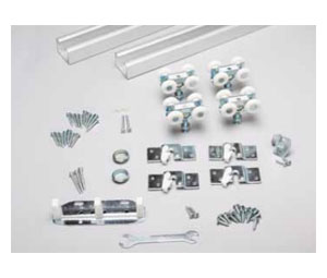 Knape & Vogt BYP-125A-2D-5 By-Pass 125 Lbs. Doors With Aluminum Box Track For 2 Doors For 60" Opening - 5 Pack