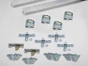 Knape & Vogt BYP-175I-2D-6 By-Pass 175 Lbs. Doors With Aluminum I-Beam Track For 2 Doors For 72" Opening