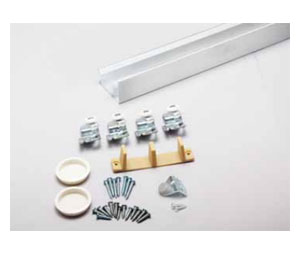 Knape & Vogt BYP-60AFR-2D-8 By-Pass 60 Lbs. Doors With 1-3/4" Aluminum Ribbed Fascia Track For 2 Doors For 96" Opening - 5 Pack