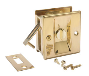 Knape & Vogt PB-1039-US3 Pocket Door Privacy Latch Brass - 6 Pack