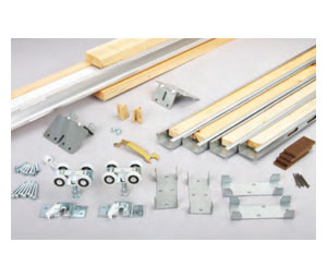 Knape & Vogt PKF-150A8-3 Pocket Frame Kit For 150 Lbs. With Aluminum Key-Holed Track 8' High For 36" Opening