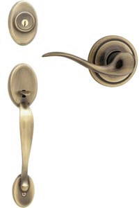 Kwikset 802 Dummy Chelsea Handle Set with RH Tustin Lever