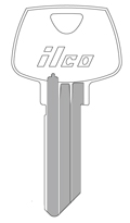 Kaba Ilco 1007RL 5 Pin Sargent Key Blank - Nickel Silver