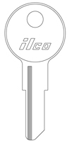 Kaba Ilco C1041C Chicago Key Blank - Nickel Plated