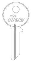Kaba Ilco C1041R 5 Pin Chicago Key Blank - Nickel Plated