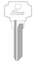 Kaba Ilco D1054KA Dexter Master Key Blank - Nickel Plated