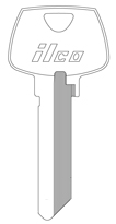 Kaba Ilco O1007LC 6 Pin Sargent Key Blank - Nickel Silver