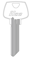 Kaba Ilco O1007RA 6 Pin Sargent Key Blank - Nickel Silver