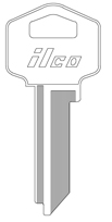Kaba Ilco TE3 Key Blank for Harloc and Import Locks