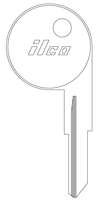 Kaba Ilco X79 Key Blank for Alfa Romeo, Autobianchi, Fiat, and Maserati Vehicles