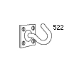 Larson 522 2-1/4 Zinc Coated Clothes Line Hook with Square Plate