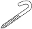 Larson SS-TL25 7/32 x 2-3/8 Stainless Steel Tree Hook Left Hand Threaded 