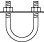 Larson SS-LA-1/4 1/4 x 3-1/2 x 1-1/8 Stainless Steel U Bolts long legged with plates and hex nuts 