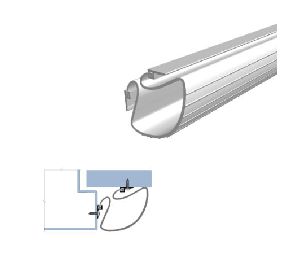 Legacy 1279-MB-WH 134 Finger Guard Protection with White Antibacterial Rubber, Matte Black Powder Coat, 134" Length