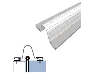 Legacy 1379-MB-WH 126 Finger Guard Protection with White Antibacterial Rubber, Matte Black Powder Coat, 126" Length