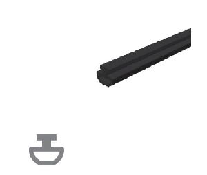 Legacy 4053SRE-70 Replacement Black Solid Rubber Extrusion for 7053, 7153, 7253 Automatic Door Bottoms - 70" Length