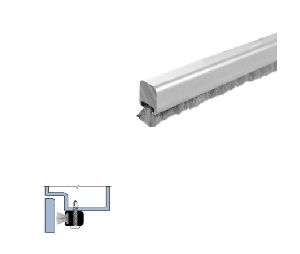 Legacy 523-MB 136 Mechanically Fastened Gasketing with Gray Pile Brush insert, Matte Black Powder Coat, 136" Length