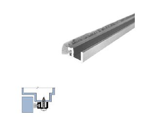Legacy 5583-MB-LIG 138 Mechanically Fastened Gasketing with Gray Pile Brush insert, Matte Black Powder Coat, Ligature Resistant, 138" Length