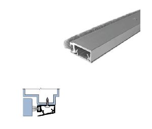 Legacy 5974-CA 46 Mechanically Fastened Gasketing with Gray Pile Brush insert, Clear Anodized Aluminum, 46" Length