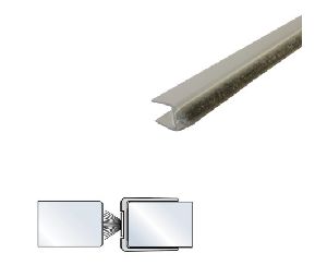 Legacy 7731-CA 54 Self-Adhesive Meeting Stile for Glass Doors with Pile Brush insert, Clear Anodized Aluminum, 54" Length