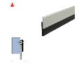 Legacy 7933-WP 54 Surface Mounted Door Sweep or Overlapping Astragal with SPR Insert, White Powder Coat, 54" length