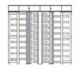 Linear AT-FALBD1111 Aluminum Double Passageway Turnstile with Bronze Color Anodized Finish