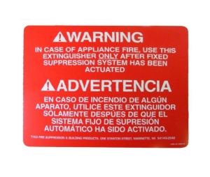 Ansul 426021 K-Class Warning Label