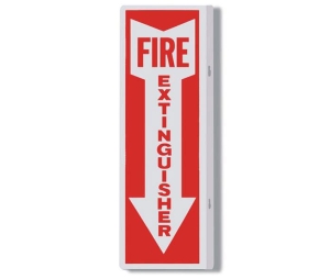 L & J AAS108 Sign-Fire Extinguisher Arrow, Angled Aluminum 4 X 12"